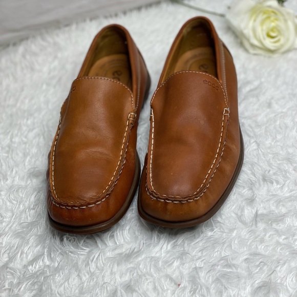 Ecco leather men loafers size 43
